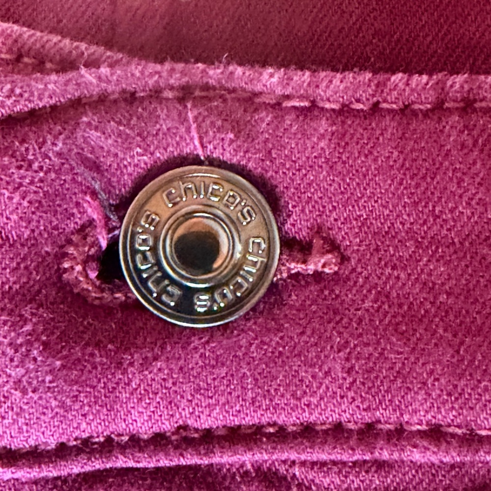 Chico’s Slimming Girlfriend Slim Leg Jeans 4R Burgundy. - Picture 5 of 11